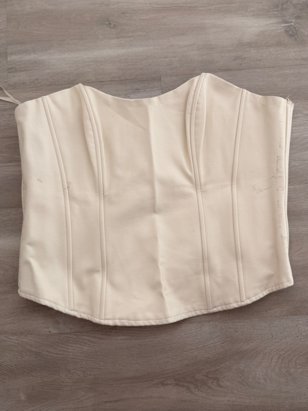 Fashion Nova Cream Strapless Corset Top